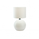 Lampa stołowa szklana z abażurem Palla Small biała TK Lighting