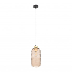 Lampa wisząca szklana retro Pescara 14cm bursztynowa TK Lighting