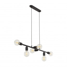 Lampa loft wisząca 6 żarówek Porto 93cm czarna TK Lighting