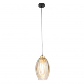 Lampa wisząca szklana retro Sebo 16cm bursztynowa TK Lighting
