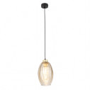 Lampa wisząca szklana retro Sebo 16cm bursztynowa TK Lighting
