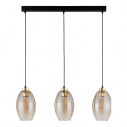 Lampa wisząca szklana retro na listwie Sebo III 80cm bursztynowa TK Lighting