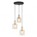 Lampa szklana wisząca potrójna Sierra 32cm bursztynowy / złoty TK Lighting