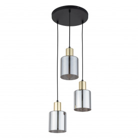 Lampa szklana wisząca potrójna Sierra 32cm grafit lustrzany / czarny / złoty TK Lighting