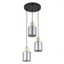 Lampa szklana wisząca potrójna Sierra 32cm grafit lustrzany / czarny / złoty TK Lighting
