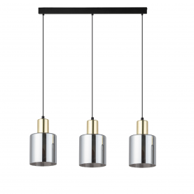Lampa szklana wisząca na listwie Sierra III 73cm grafit lustrzany / czarny / złoty TK Lighting