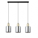 Lampa szklana wisząca na listwie Sierra III 73cm grafit lustrzany / czarny / złoty TK Lighting