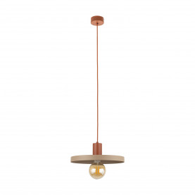 Lampa wisząca z płaskim kloszem Sila Sabia Brick 30cm beżowa TK Lighting