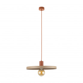 Lampa wisząca z płaskim kloszem Sila Sabia Brick 40cm beżowa TK Lighting