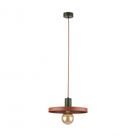 Lampa wisząca z płaskim kloszem Sila Brick Green 30cm ceglana TK Lighting