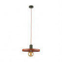 Lampa wisząca z płaskim kloszem Sila Brick Green 30cm ceglana TK Lighting