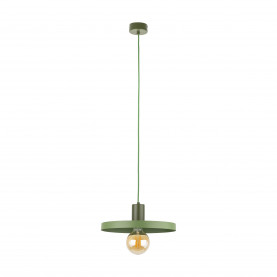 Lampa wisząca z płaskim kloszem Sila Peapod Green 30cm zielona TK Lighting