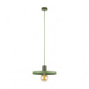 Lampa wisząca z płaskim kloszem Sila Peapod Green 30cm zielona TK Lighting