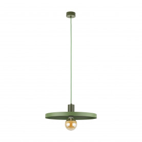 Lampa wisząca z płaskim kloszem Sila Peapod Green 40cm zielona TK Lighting