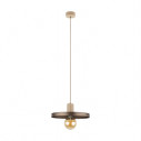 Lampa wisząca z płaskim kloszem Sila Sabia Brown 30cm brązowa TK Lighting