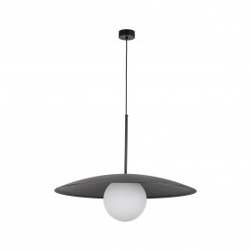 Lampa wisząca metalowa ze szklaną kulą Slate 65cm biały / czarny TK Lighting