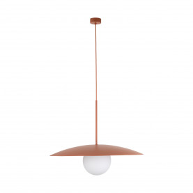 Lampa wisząca metalowa ze szklaną kulą Slate 65cm biały / ceglany TK Lighting