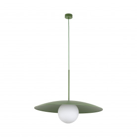 Lampa wisząca metalowa ze szklaną kulą Slate 65cm biały / zielony TK Lighting