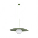 Lampa wisząca metalowa ze szklaną kulą Slate 65cm biały / zielony TK Lighting