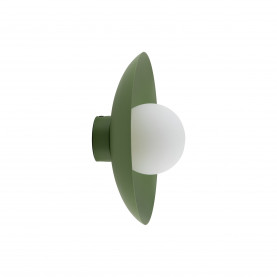 Kinkiet ogrągły ze szklaną kulą Slate 28cm biały / zielony TK Lighting 2