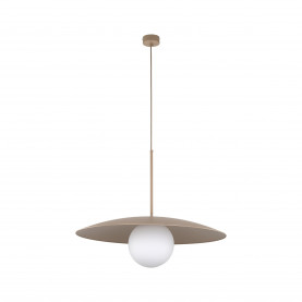 Lampa wisząca metalowa ze szklaną kulą Slate Sabia 65cm biały / beżowy TK Lighting