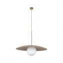 Lampa wisząca metalowa ze szklaną kulą Slate Sabia 65cm biały / beżowy TK Lighting