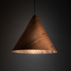 Lampa wisząca drewniana stożek Solis 61cm dąb ciemny TK Lighting