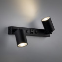Kinkiet podwójny z reflektorkami i usb Top czarny TK Lighting