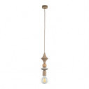 Lampa wisząca żarówka z dekoracyjną oprawką Tower Sabia Wood 10cm beżowa TK Lighting