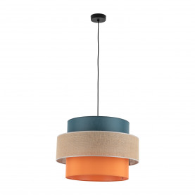 Lampa wisząca z kolorowym abażurem Trio Juta 50cm TK Lighting