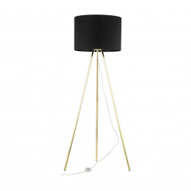 Lampa na złotym trójnogu z czarnym abażurem Umberto 160cm TK Lighting