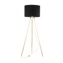 Lampa na złotym trójnogu z czarnym abażurem Umberto 160cm TK Lighting