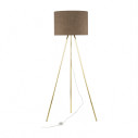 Lampa na złotym trójnogu z brązowym abażurem Umberto 160cm TK Lighting