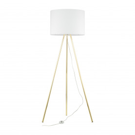 Lampa na złotym trójnogu z białym abażurem Umberto 160cm TK Lighting