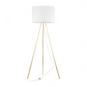 Lampa na złotym trójnogu z białym abażurem Umberto 160cm TK Lighting