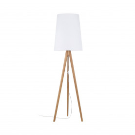 Lampa na trójnogu drewnianym z białym kloszem Walz 175cm  TK Lighting