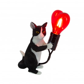 Lampa dziecięca kotek Gato czarno-czerwona Yaskr