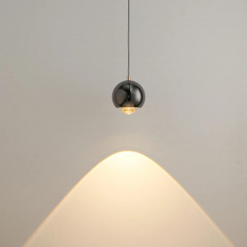Lampa wisząca kula Aurenia LED 12cm czarny chrom / złoty polerowany Yaskr