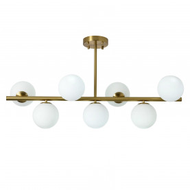 Lampa sufitowa 7 szklanych kul Bolti 101cm biały / złoty mosiądz Yaskr