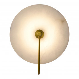 Kinkiet okrągły marmurowy Cyntia LED 26cm biało-złoty Yaskr