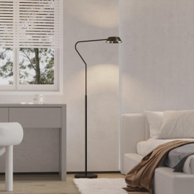 Lampa podłogowa ściemniana Garta LED anodyzowany szczotkowany czarny / czarny Yaskr