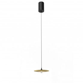 Lampa wisząca modern z płaskim kloszem Otos LED 18cm szczotkowane złoto Yaskr