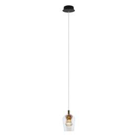 Lampa wisząca glamour Tasa LED 9cm szkło transparentne / różowe złoto Yaskr