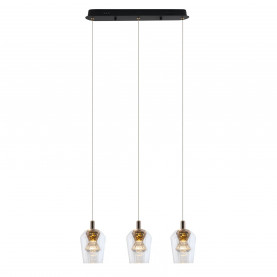 Lampa wisząca glamour Tasa LED III 48cm szkło transparentne / różowe złoto Yaskr