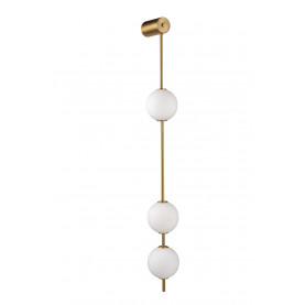 Kinkiet pionowy ze szklanymi kulami Berry LED 103cm biało-złoty Step Into Design