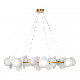 Lampa wisząca / żyrandol szklany designerski Chic 105cm biało-złoty Step Into Design