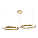 Lampa wisząca 2 ringi z pilotem Circle LED 60+80cm złoty połysk Step Into Design