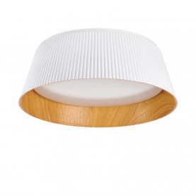 Plafon z ryflowanym kloszem Frill LED 45cm biały / drewno Step Into Design
