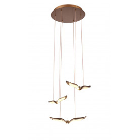 Lampa wisząca dekoracyjna - ptaki Gufo III LED 36cm różowe złoto Step Into Design