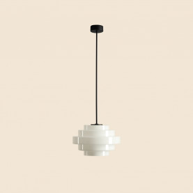 Lampa sufitowa szklana Filo Milky 14cm H41cm mleczne szkło / czarny Aldex